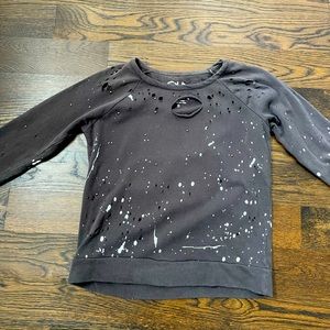 Distressed Chaser sweatshirt with splatter paint. Perfect condition.